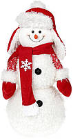 Новогодняя мягкая игрушка "Снеговик в шапке-ушанке" 48см TOS