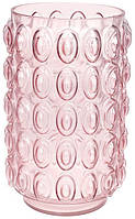 Ваза декоративна Ancient Glass "Bubbles" 30х19см, скло, рожевий TOS