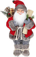 Фігура "Санта з лижами" 41см (м'яка іграшка), червоний TOS