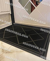 Гумовий килим до дверей "Ромб" 75х50 см.