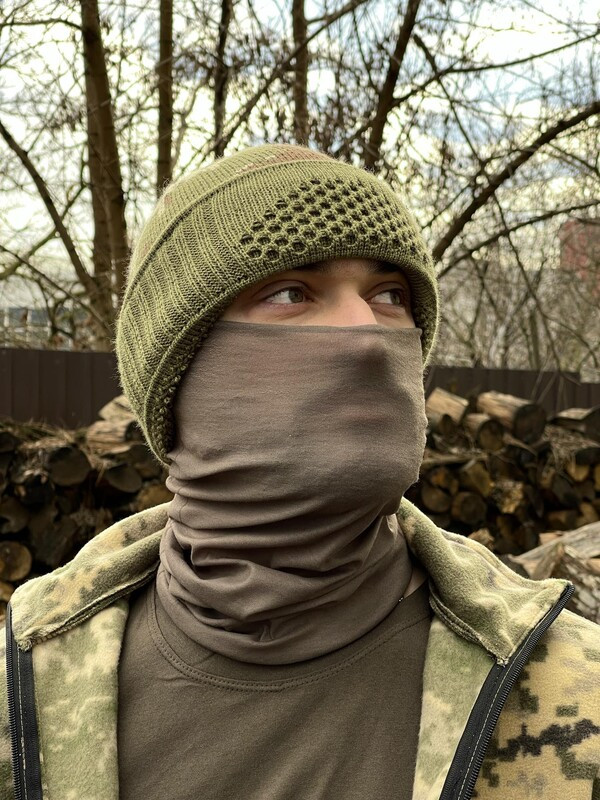 Шарф труба літній чоловічий від бренду Intruder кольору хакі тоненький