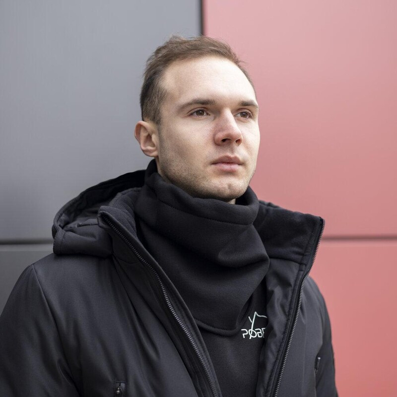 Хомут на шию для чоловіків Pobedov однотонний чорного кольору