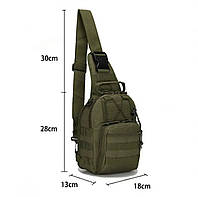Тактическая мужская сумка, рюкзак через плечо, рюкзак тактический, олива TOS