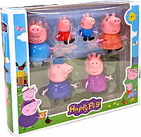 Набор героев по мотивам мультфильма Свинка Пеппа 6320W 6 шт Peppa Pig Семья Пеппы