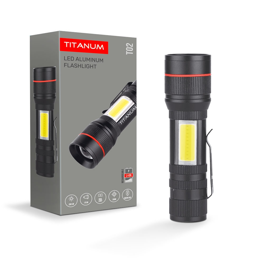 Портативний світлодіодний ліхтарик TITANUM TLF-T02 200Lm 6500K Velo