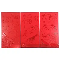 Конверт для денег красный "Манэко Нэко" (6 шт/уп)(7х9 см)
