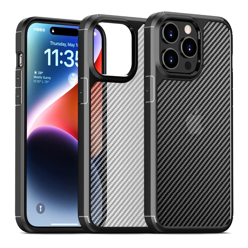 Ударостійкий карбоновий чохол iPaky для iPhone 15 Pro