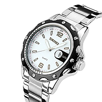 Мужские наручные часы Skmei Robby Steel 0992S Серебистый с белым e11p10