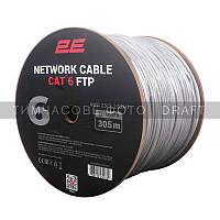 2E Кабель CAT 6, FTP, 305м, AWG 23/1, LSZH-1, сірий