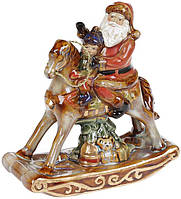 Статуэтка керамическая "Санта с малышом на лошадке" 13х5.5х14см TOS