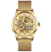 Мужские скелетоны часы Skmei 9199 (Золотой) стильные наручные часы для мужчин