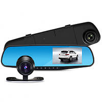 Зеркало видеорегистратор DVR-зеркало L-9002 4.3" 2 камеры 1080P Full HD авторегистратор