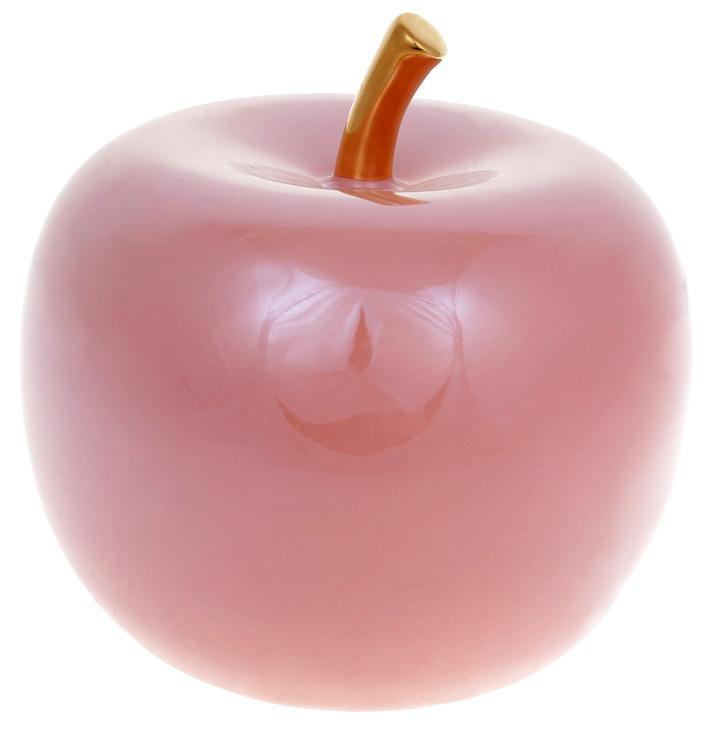 Фарфорова фігурка "Яблуко" 16х16х15см, рожевий перламутр із золотом TOS