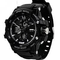 Мужские спортивные часы Skmei 0990 Resist Черный стильные наручные часы для мужчин