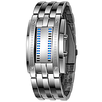 Уникальные бинарные мужские часы Skmei 0926 (Серебристый) стильные наручные часы для мужчин