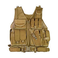 Разгрузочный жилет Kombat UK Cross Draw Tactical Vest (Койот) TRN