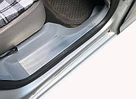 Накладки на внутренние пороги (без надписи, сталь) 3 штуки для Volkswagen Caddy 2004-2010 гг