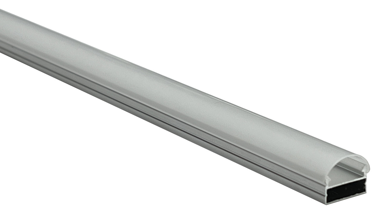 Накладний алюмінієвий лед профіль для LED стрічки, лінійки, комплект 2м (ціна 1м) з матовим розсіювачем