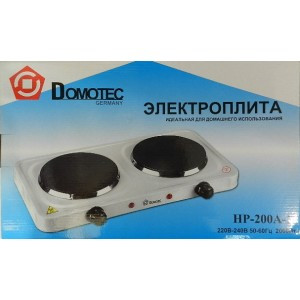 Електроплита подвійна дискова, електрична плита DOMOTEC Німеччина, швидкого нагрівання 2000 Вт