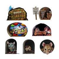 Наклейки для дома Funny Mouse Hole 7 шт в виде мыши (sv2765)