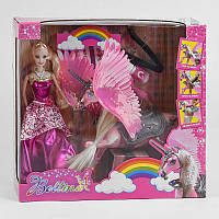Лялька з конем 68269 (18/2) пегас, наклейки, фарба для волосся, аксесуари, в коробці