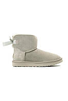 Жіночі черевики UGG MINI BAILEY BOW II LIGHT GREY теплі уги хутро