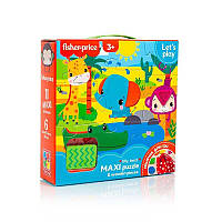 Пазлы "Fisher Price. Maxi puzzle and wooden pieces" VT 1100-01 укр (12) "Vladi Toys", 18 элементов, 6