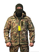Тактическая зимняя куртка Soft Shell на утеплителе Slimtex мультикам до -20 градусов