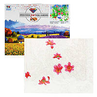 Картина за номерами + Алмазна мозаїка B 70543 (30) "TK Group", 40х50 см, "Квіти", в коробці
