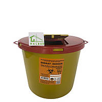 Контейнер для сбора медицинских отходов 8 л, вторичный пластик, желтый Afacan Plastik