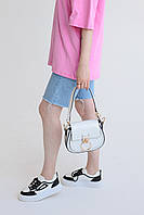 Шикарная сумка круглой форме белая Chloe стильная модель премиум