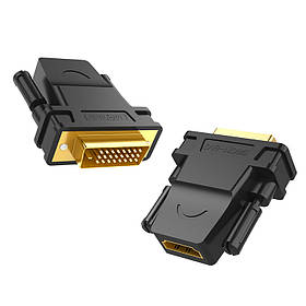 Адаптер Ugreen DVI-D (24+1) - HDMI - 1080P@60Hz, Full HD, 3D для Відео - Чорний
