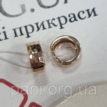 Сережки конго із золота з орнаментом без каменів