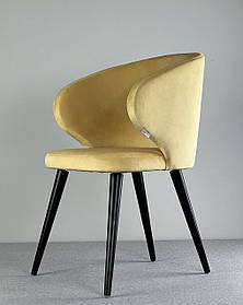 М'який стілець із дерев'яними ніжками "Матіс" колір Жовтий