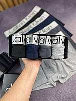 Трусы мужские боксеры Calvin Klein 4 штуки, набор мужских трусов, комплект нижнего белья Кельвин Кляйн