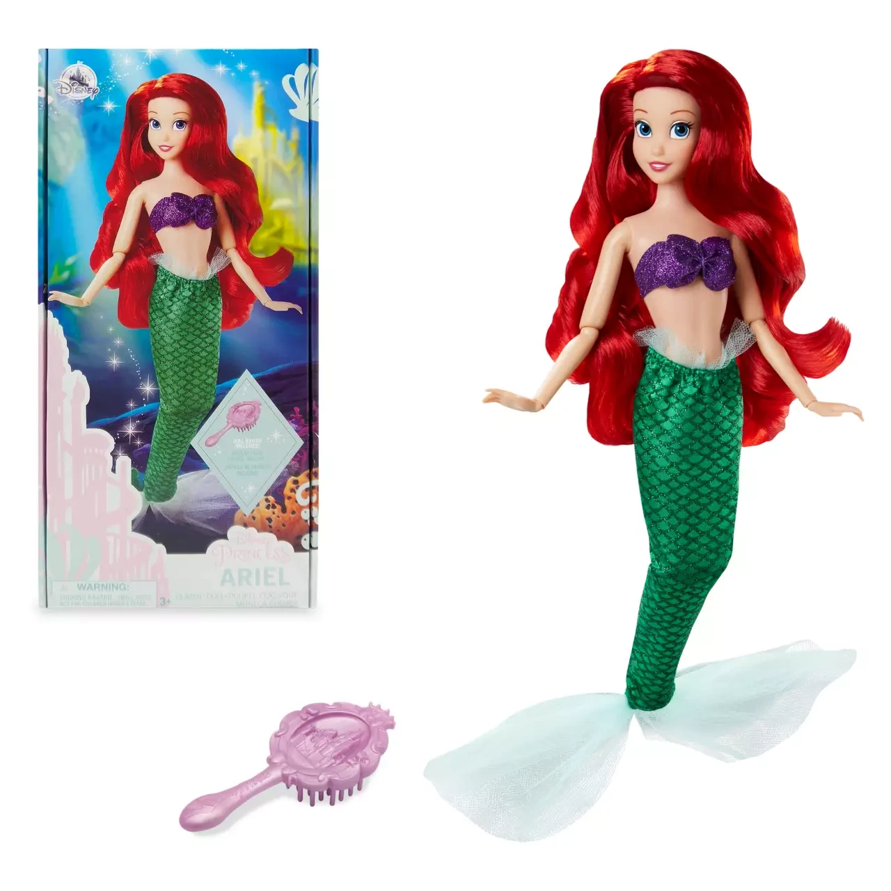 Лялька русалонька Аріель Класична з гребінцем Дісней Ariel Classic Оригінал