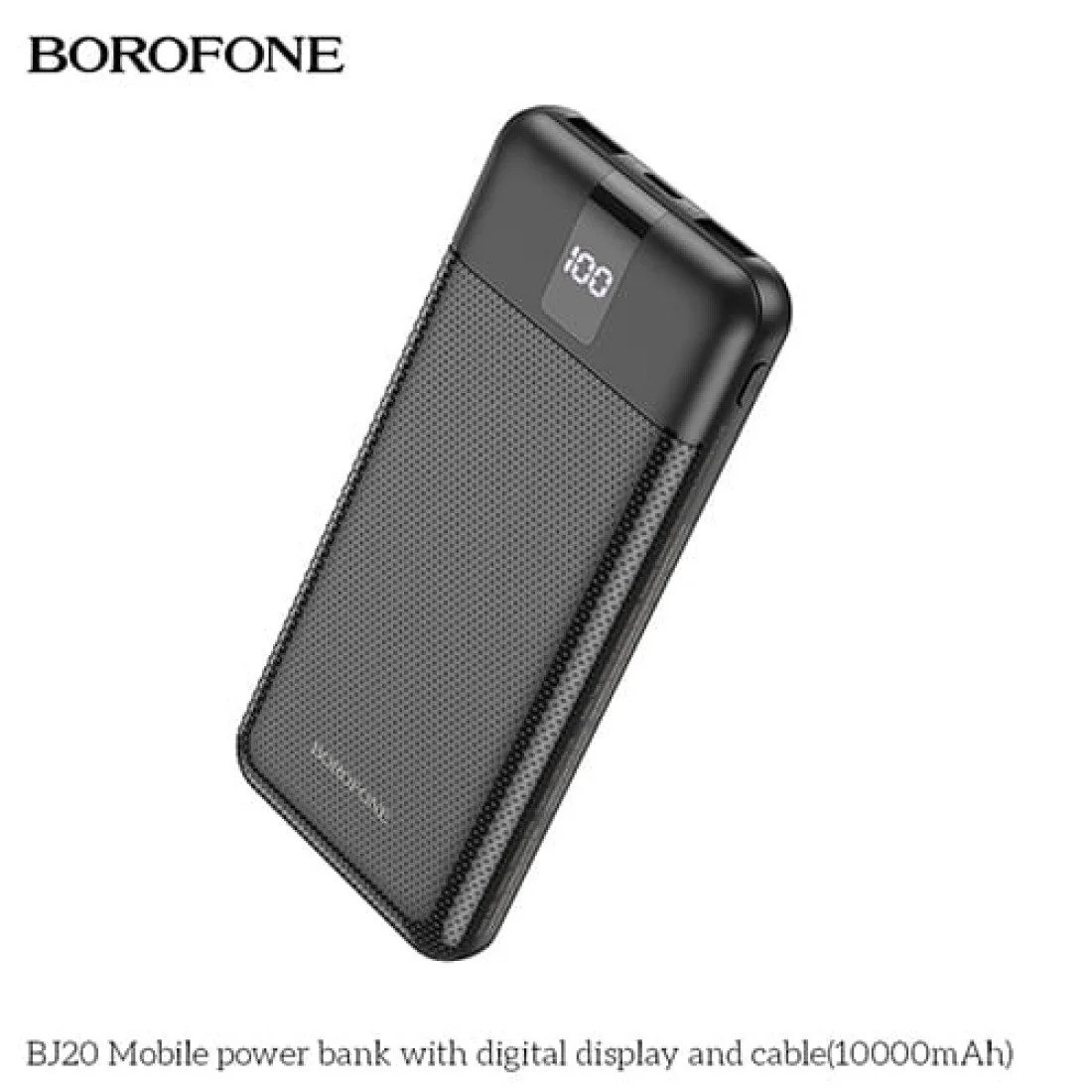 Повербанк 10000 mAh со встроенными кабелями BOROFONE BJ20 Power Bank + кабеля Type-C, Lightning, MicroUSB Универсальная батарея Li-Pol От USB