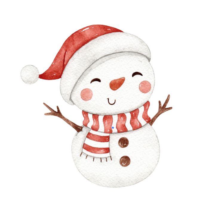 Наклейка для ростової фігури "Сніговик" 60х56 см/інтер'єрна наклейка (без обрізу по контуру)