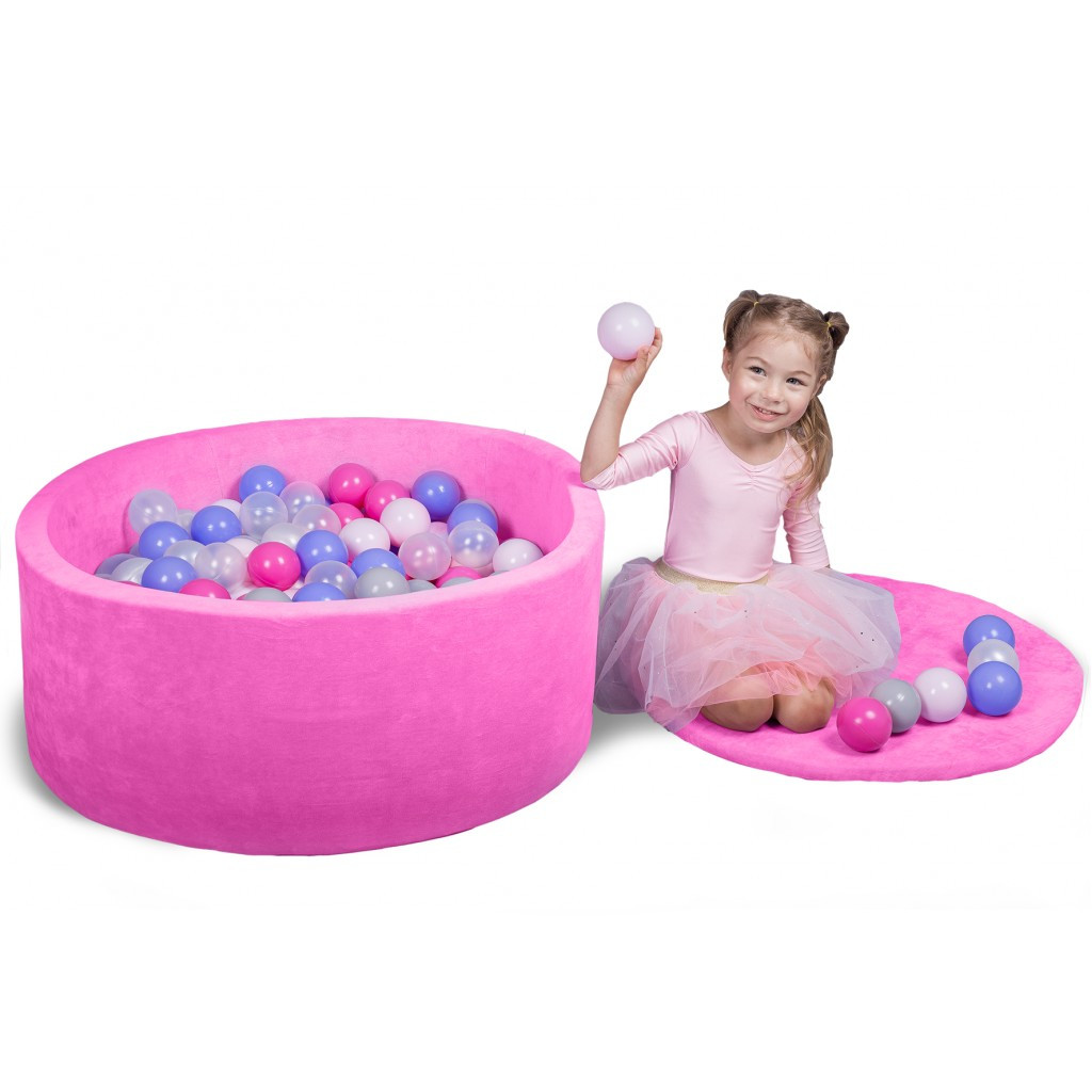 Сухой бассейн 100 см для детей с цветными шариками 50 шт, бассейн манеж, сухой бассейн с шариками розовый - фото 2 - id-p2024457981