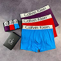 Трусы мужские боксеры Calvin Klein 3 штуки, набор мужских трусов, комплект нижнего белья Кельвин Кляйн