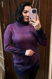 Жіночий подовжений светр великого розміру уні 52-56, фото 3
