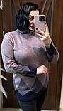 Жіночий подовжений светр великого розміру уні 52-56, фото 7
