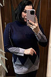 Жіночий подовжений светр великого розміру уні 52-56, фото 4