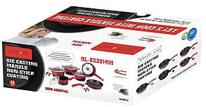 Набір каструль Royalty Line RL-ES2014M Red/Black 14pcs, фото 3