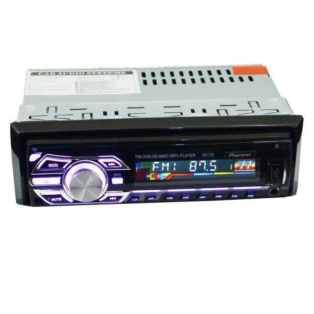 Автомагнитола 1DIN MP3-6317D RGB/Съемная | Автомобильная магнитола | RGB панель + пульт управления - фото 1 - id-p2024476045