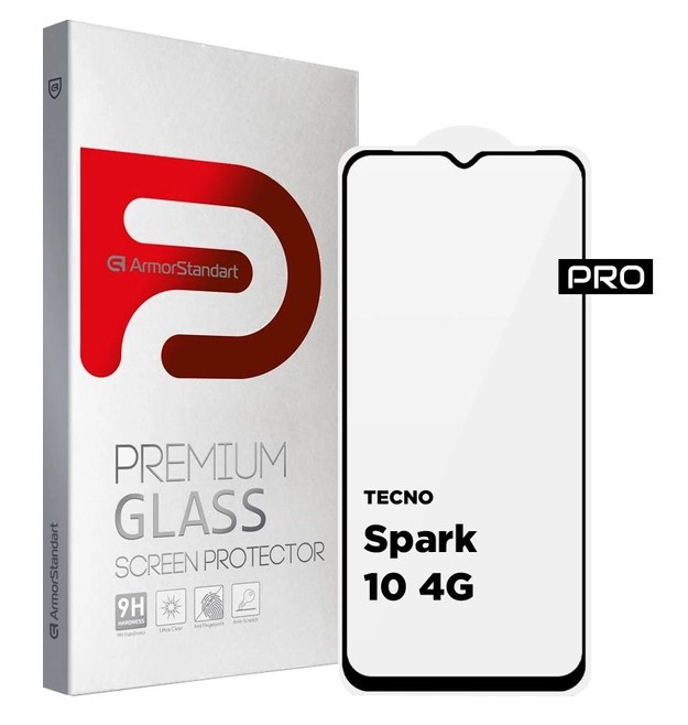 Захисне скло ArmorStandart Pro для Tecno Spark 10 4G (KI5q) Black (ARM67794)