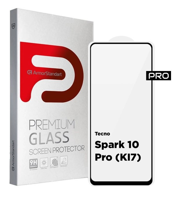 Захисне скло ArmorStandart Pro для Tecno Spark 10 Pro (KI7) Black (ARM67795)