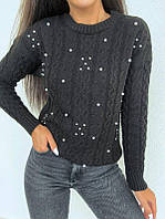 Женский стильный свитер Жемчужина мелкая машинная вязка Svmt48