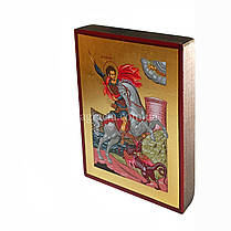 Ікона Святий Георгій Побідоносець ручний розпис 15 Х 19 см, фото 2