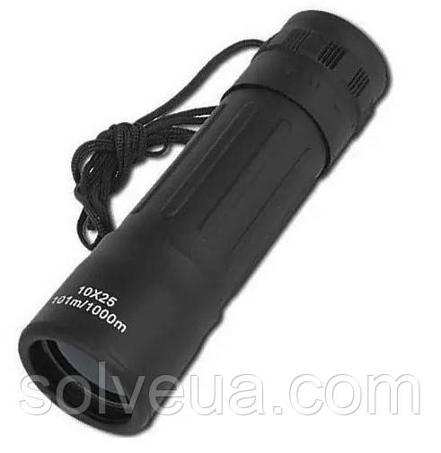 Монокуляр, монокль 10x25 з чохлом Mil-Tec Black 15705002.solve